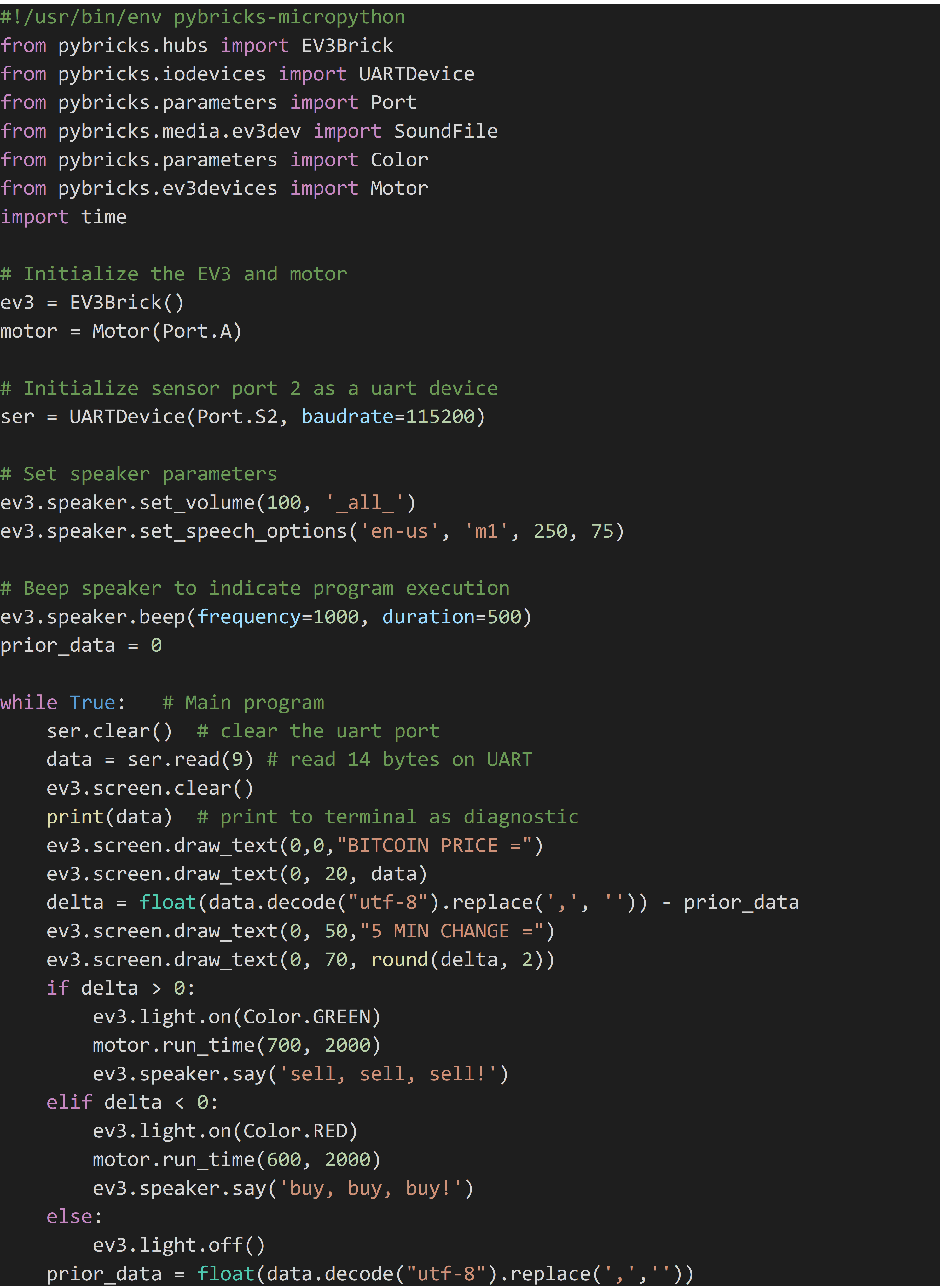 EV3 program to take action based on bitcoin price EV3 program to take action based on bitcoin price
